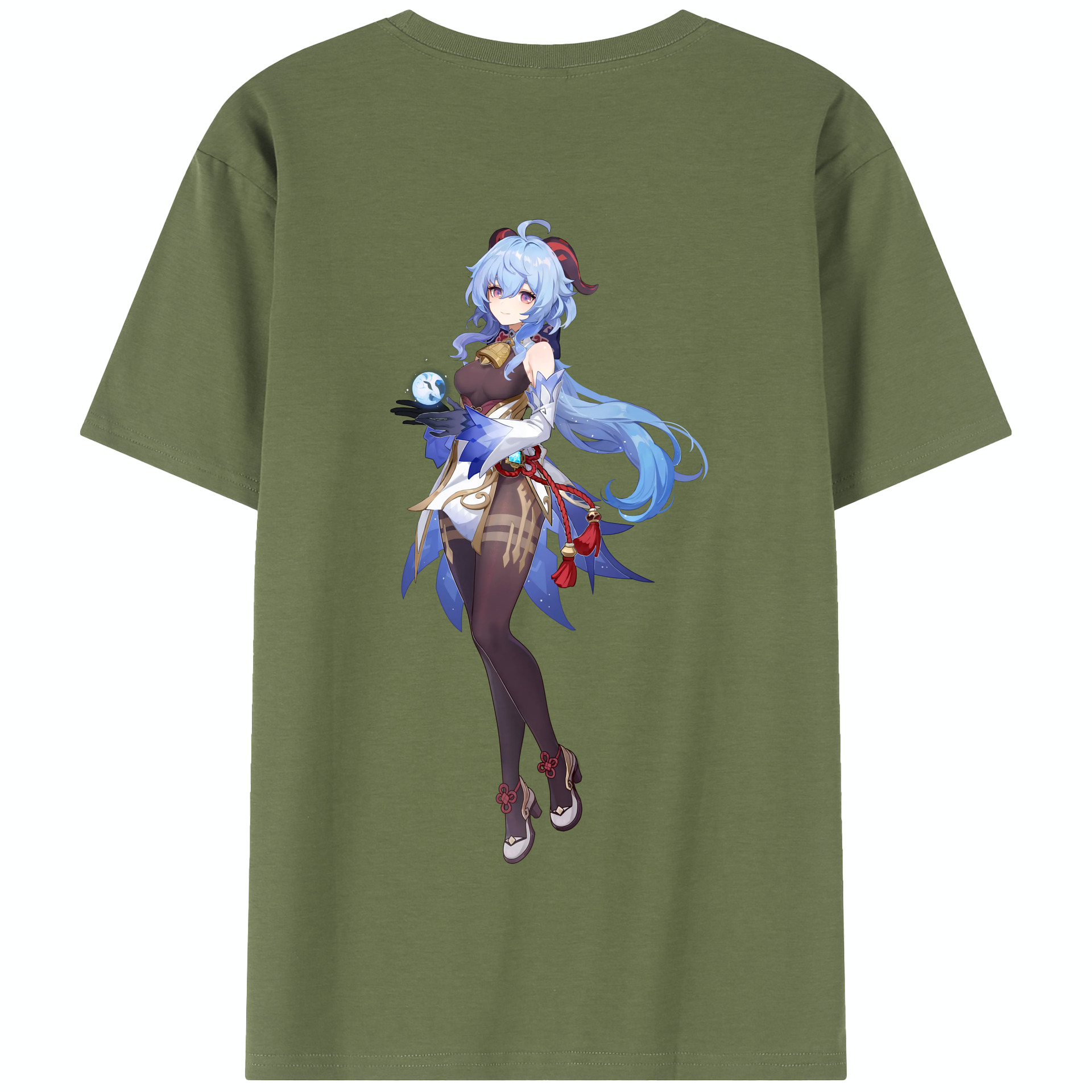 げんし神 甘雨 かんう genshin Ganyu 綿100％半袖Tシャツ（背面プリント）